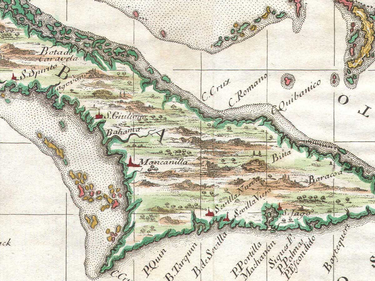 Old Cuba Map detail