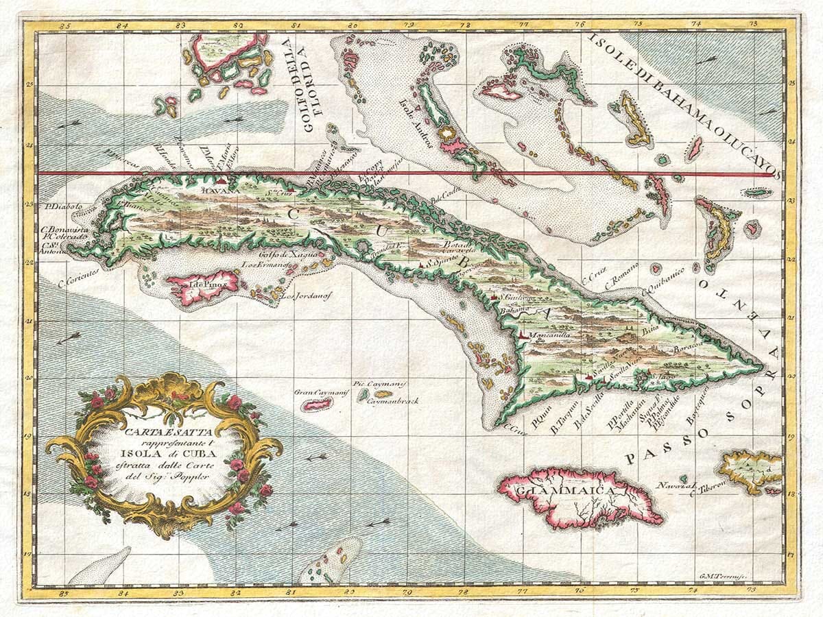 Old Cuba Map