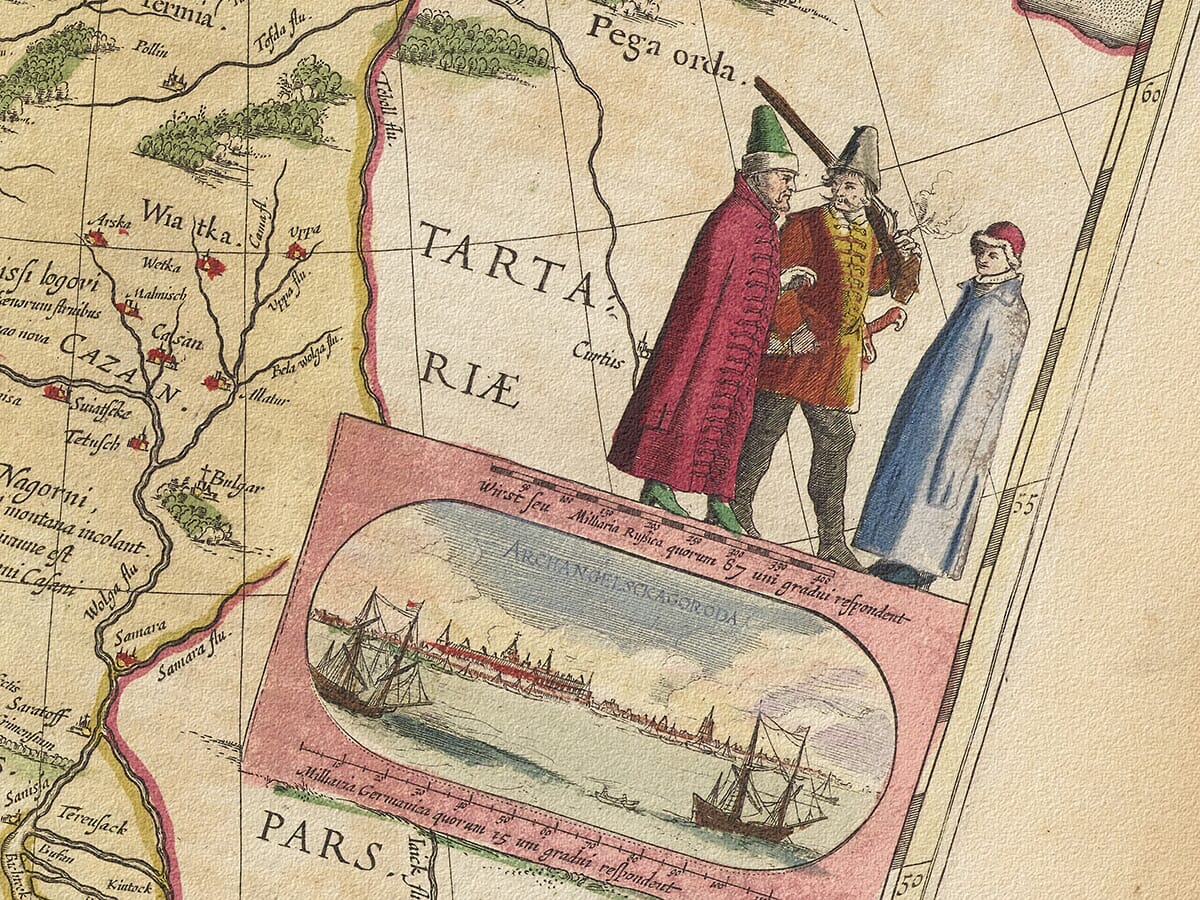 Detail from an old map of Russia