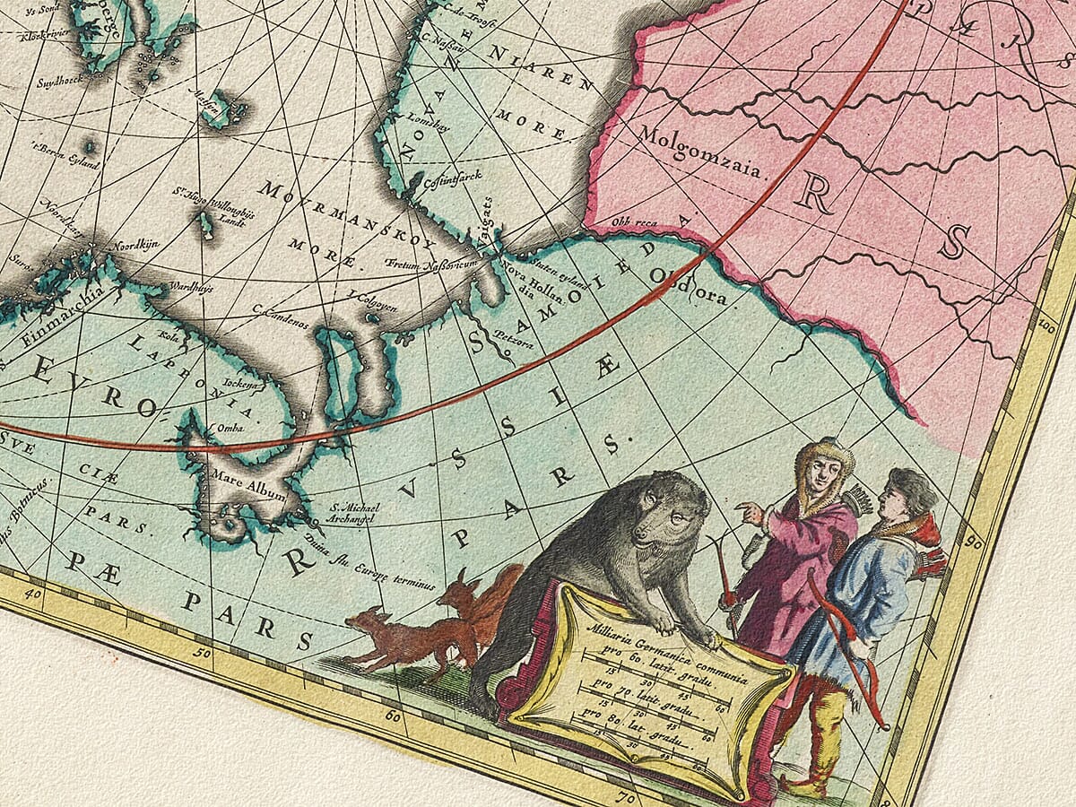 Detail from old map antartic