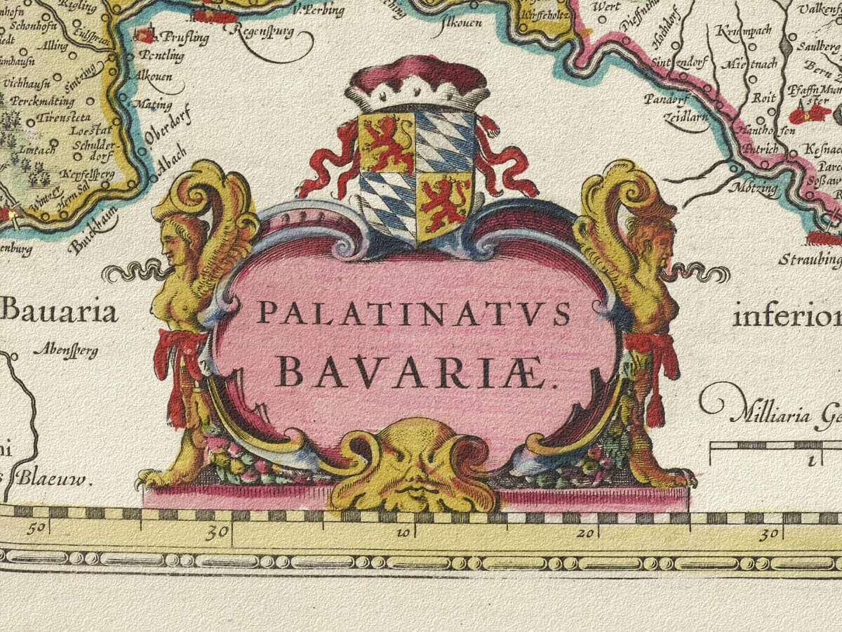 Detail from Old Map of Bavaria
