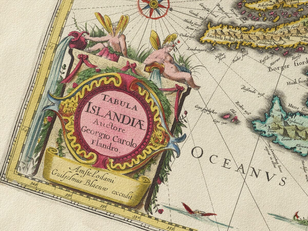 Detail from an old map of Iceland