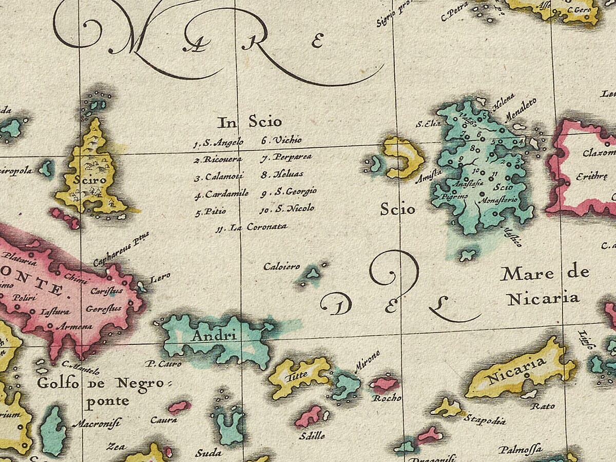 Detail from an old map of Greece