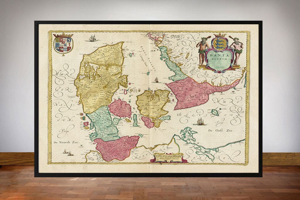 Framed Map of Denmark