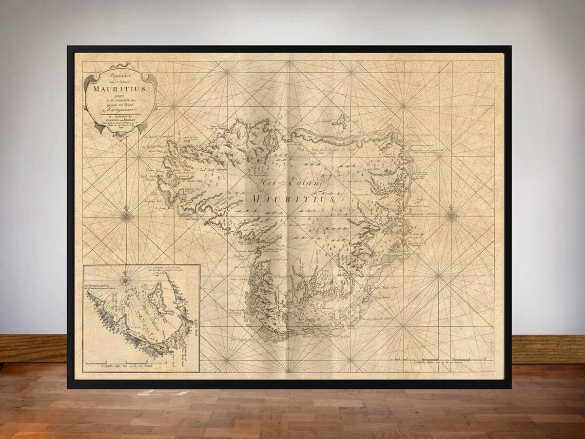 framed map of morroco