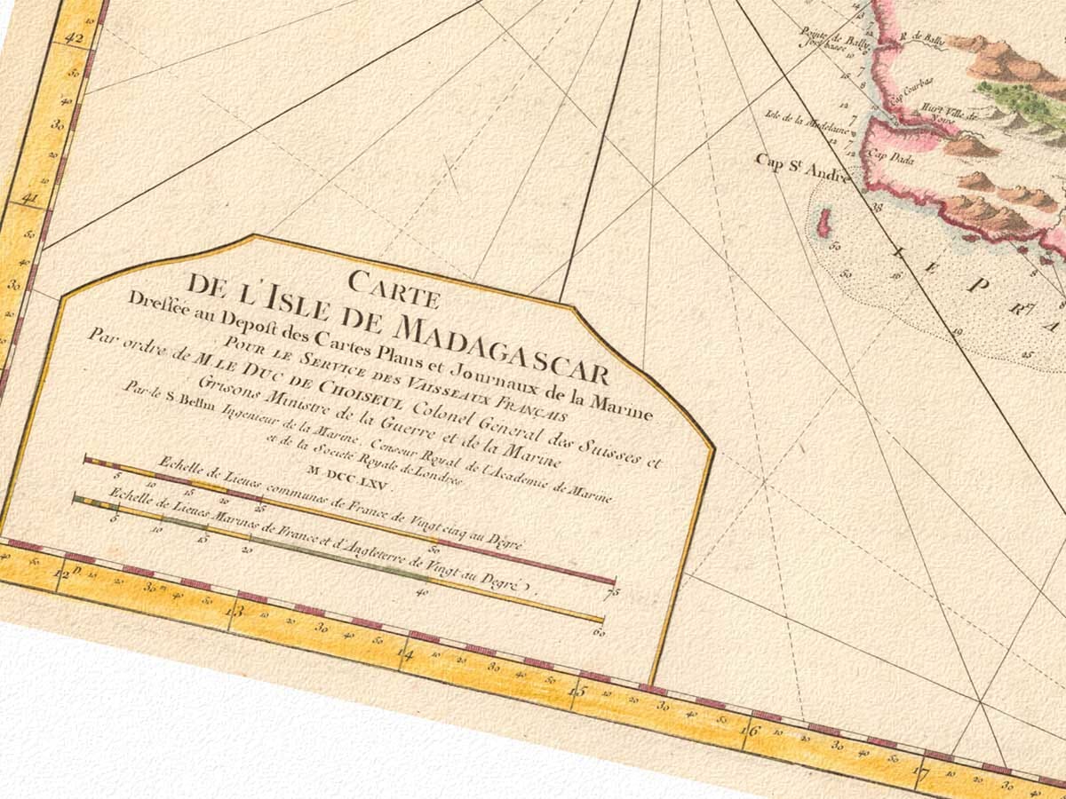 Detail from an old map of Madagascar