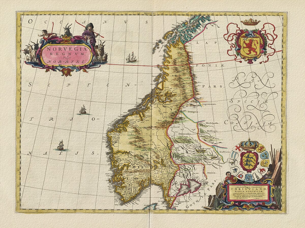 Old Map of Norway