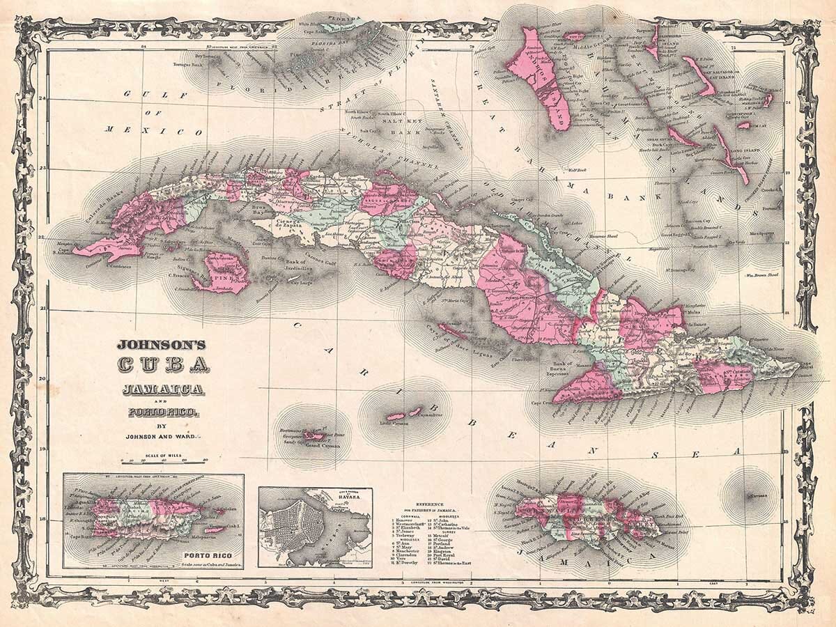 Old Map of Cuba