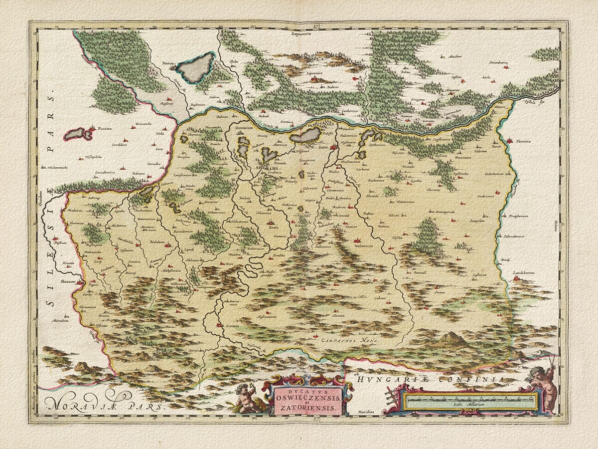 Old Map of Southern Poland