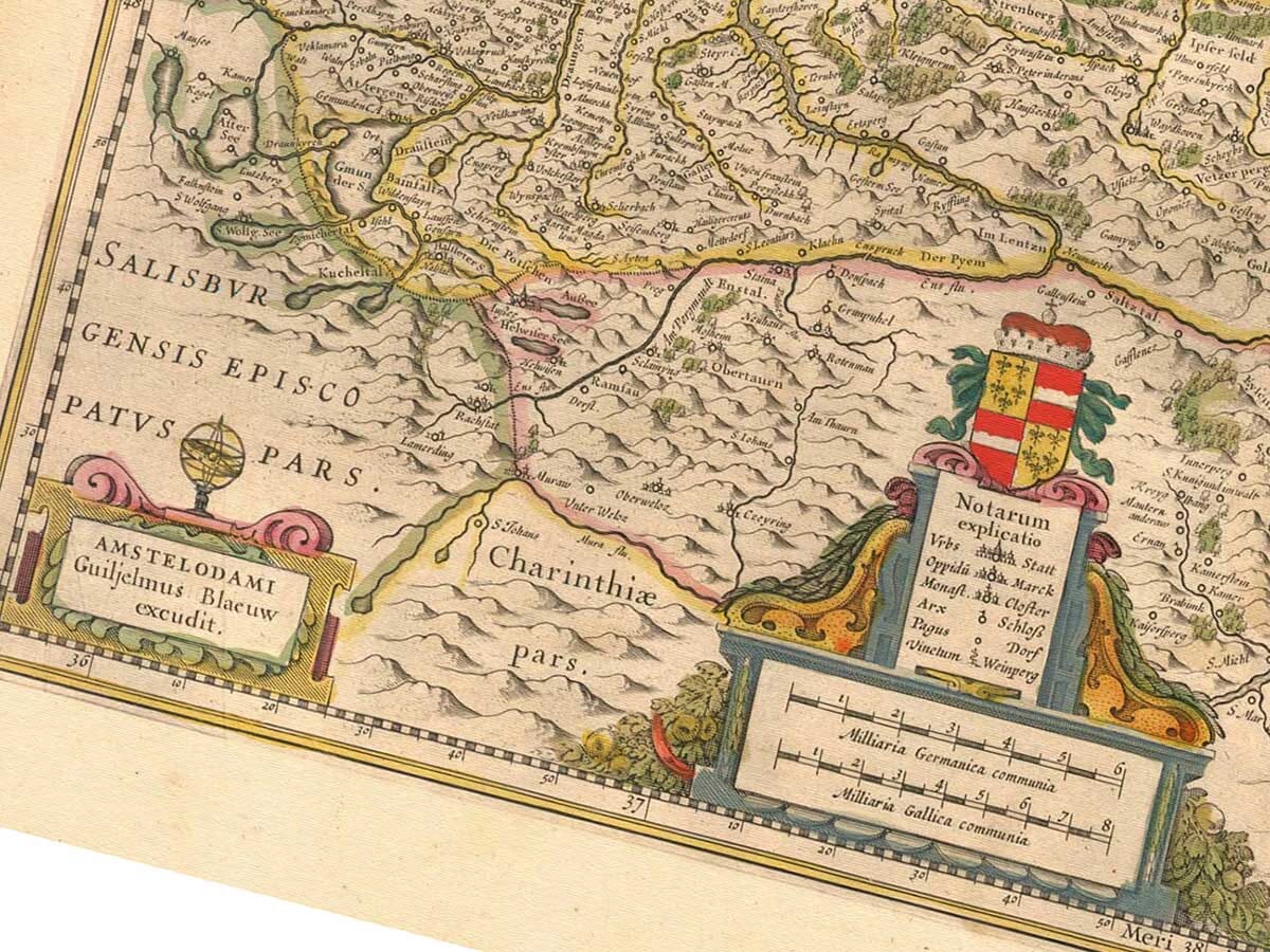 Detail from an old map of Austria