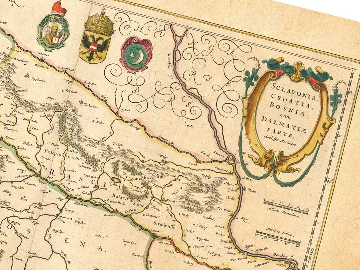 Croatia detail from an old map