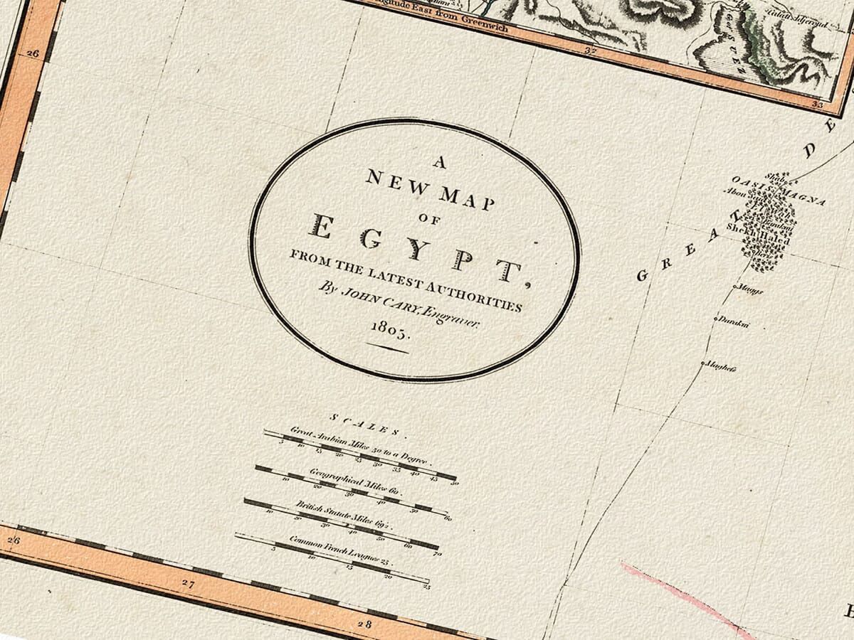 Detail from an old map of Egypt