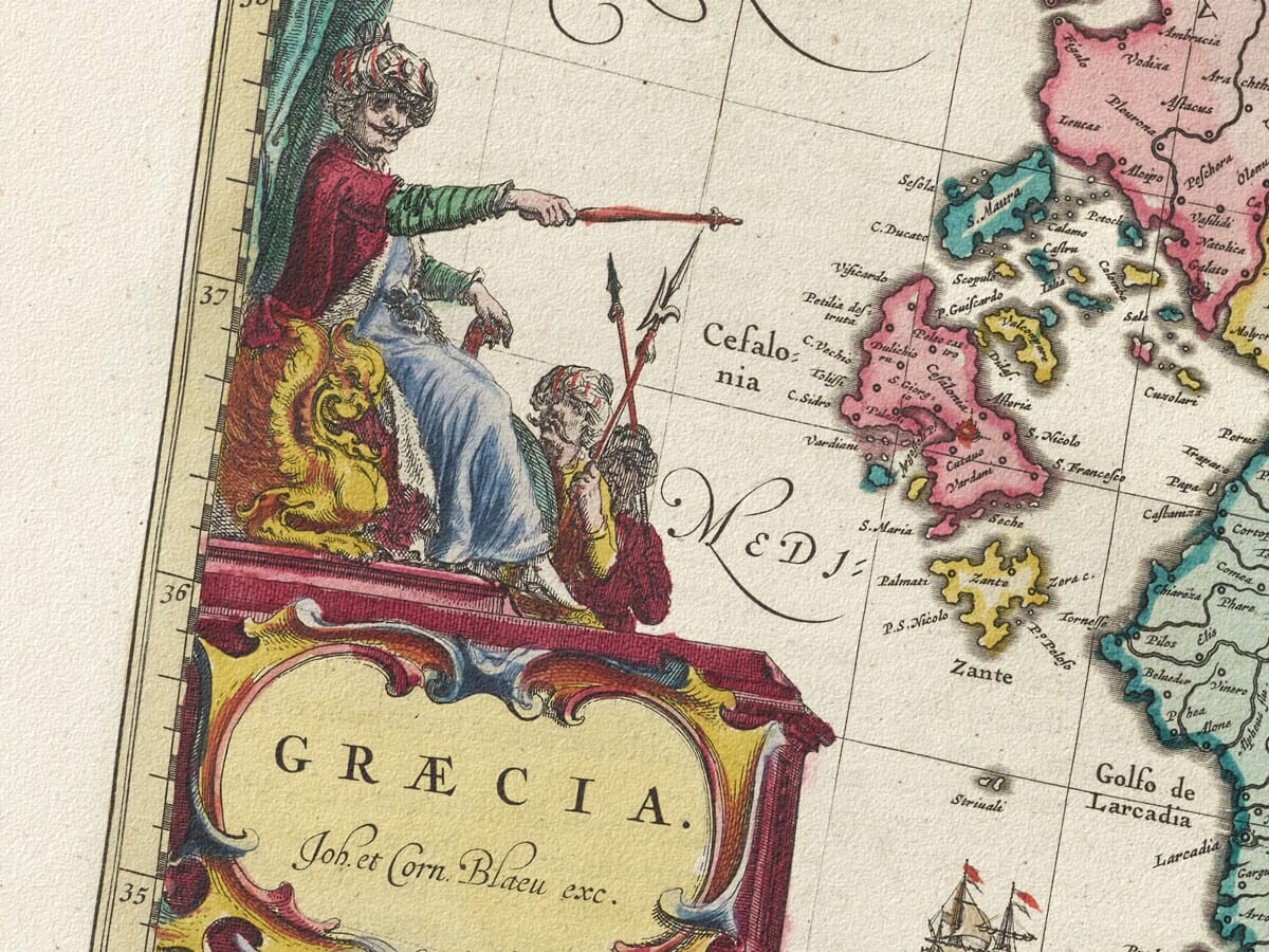 Detail from an old map of Greece