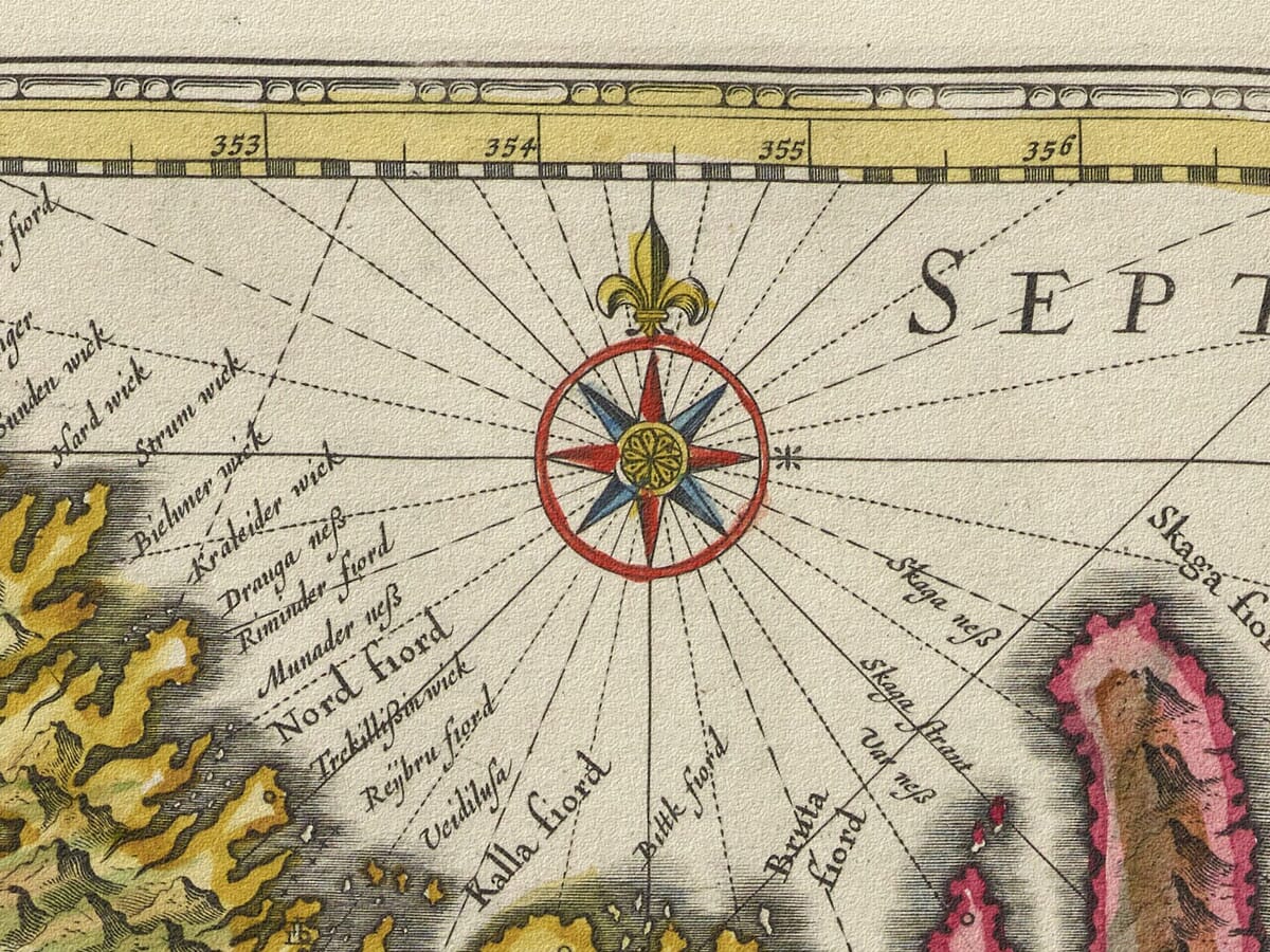 Detail from an old map of Iceland