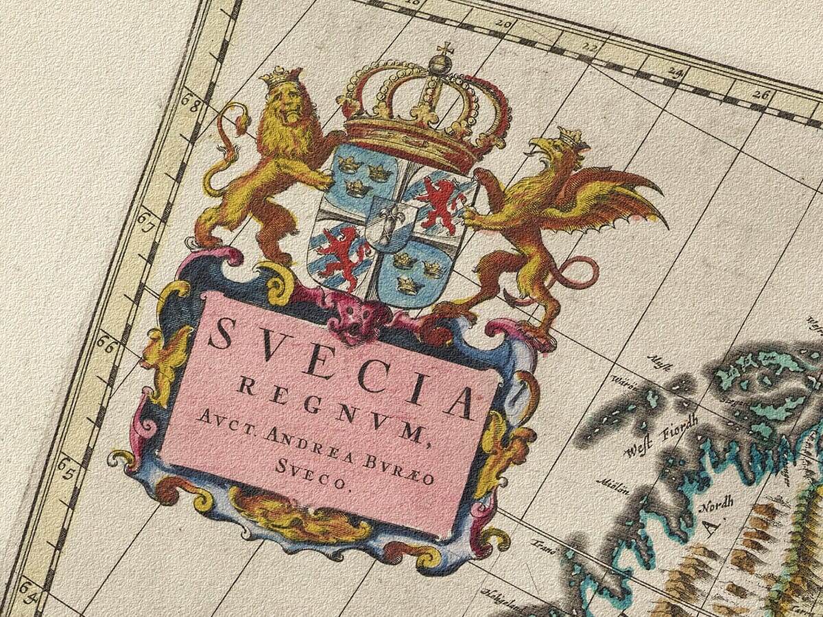 Detail from an old Map of Sweden