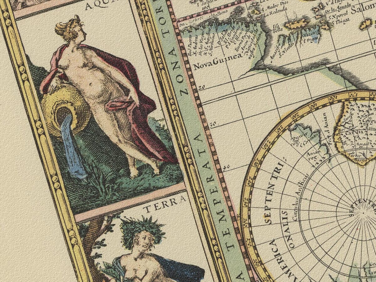 Detail from Old Map of America