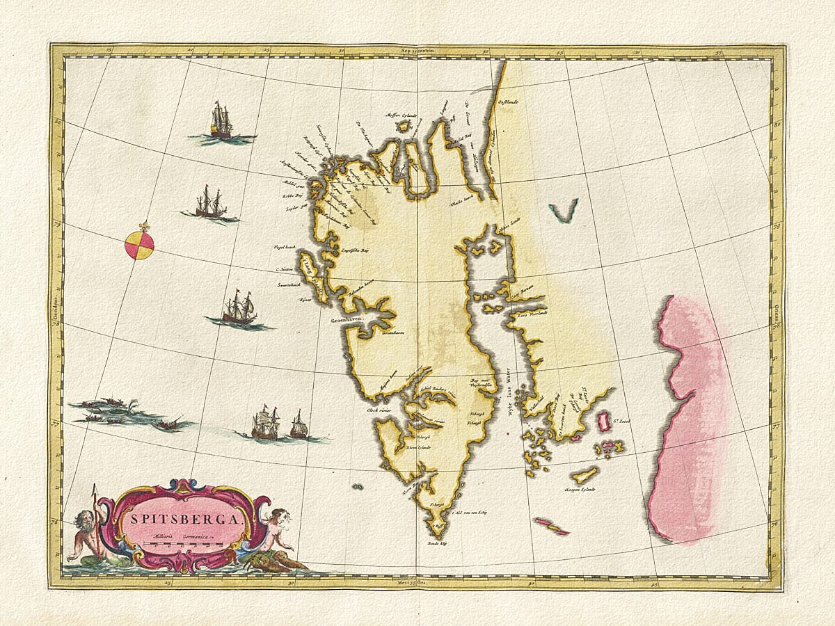 Sailing Ships on an old map