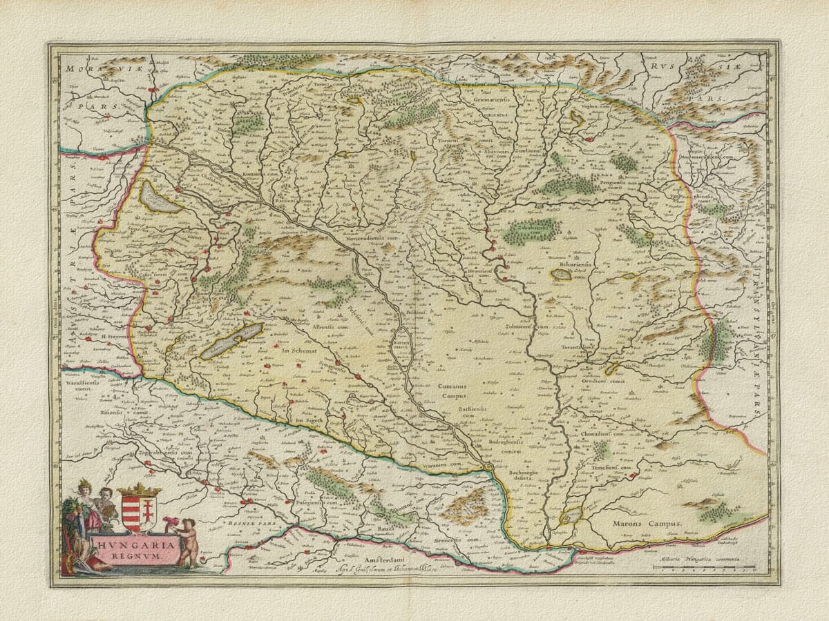 Hungary – an old map by John Speed – The Old Map Company