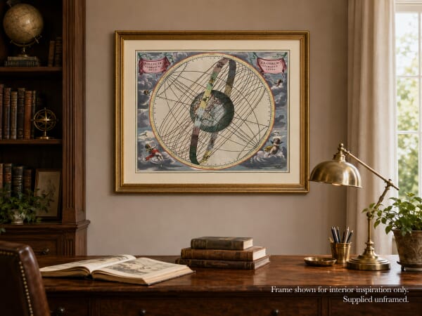 Antique Celestial Chart – The Sun’s Path Around Earth, 1660