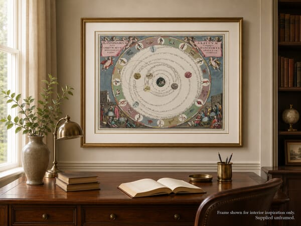 Astronomy Map framed on wall