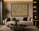 Large Carta Marina Map Framed representation
