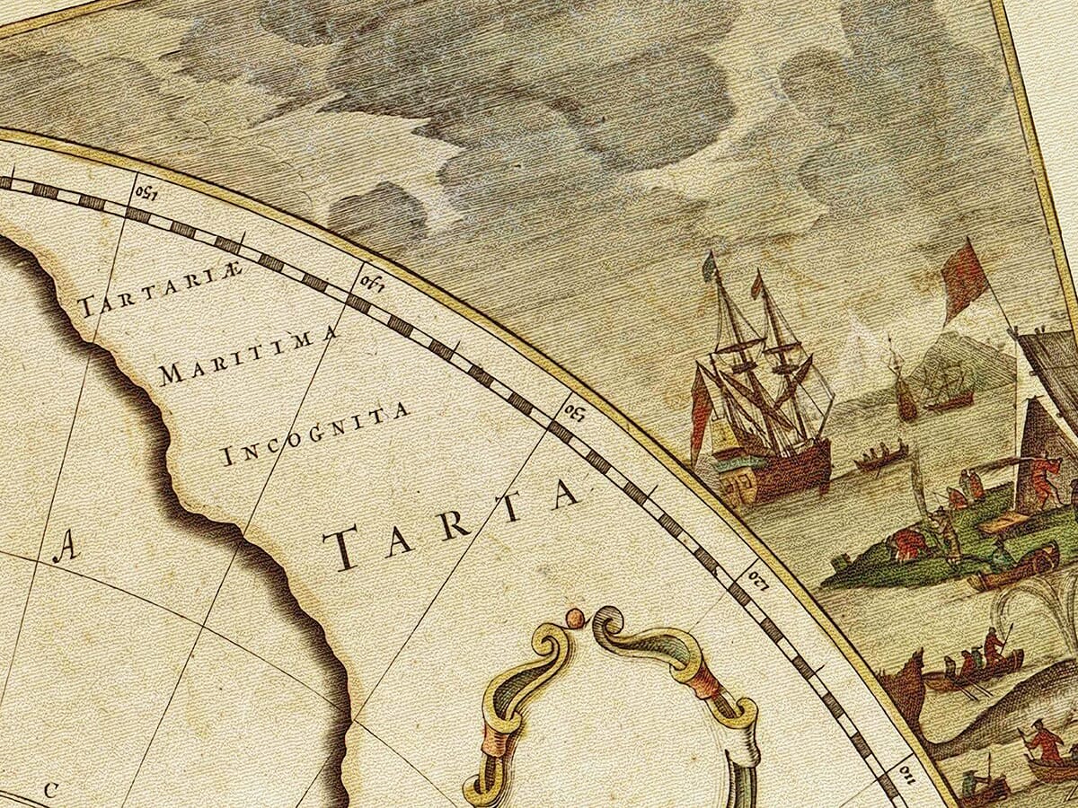 Old Map North Pole in detail