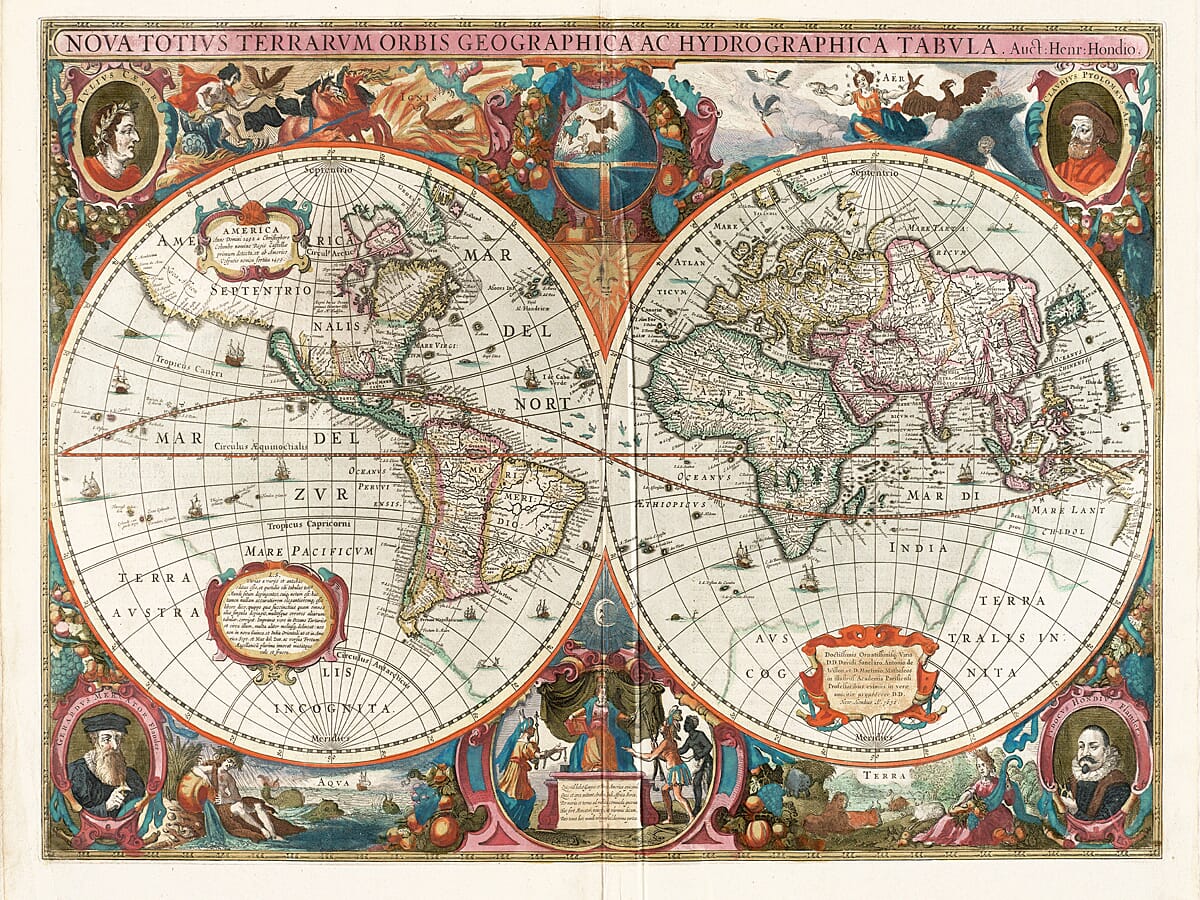 1664 Nova Terrarum Orbis Old World Historic Map Poster 24x32 