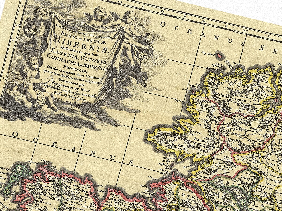 Antique Map Ireland Detail