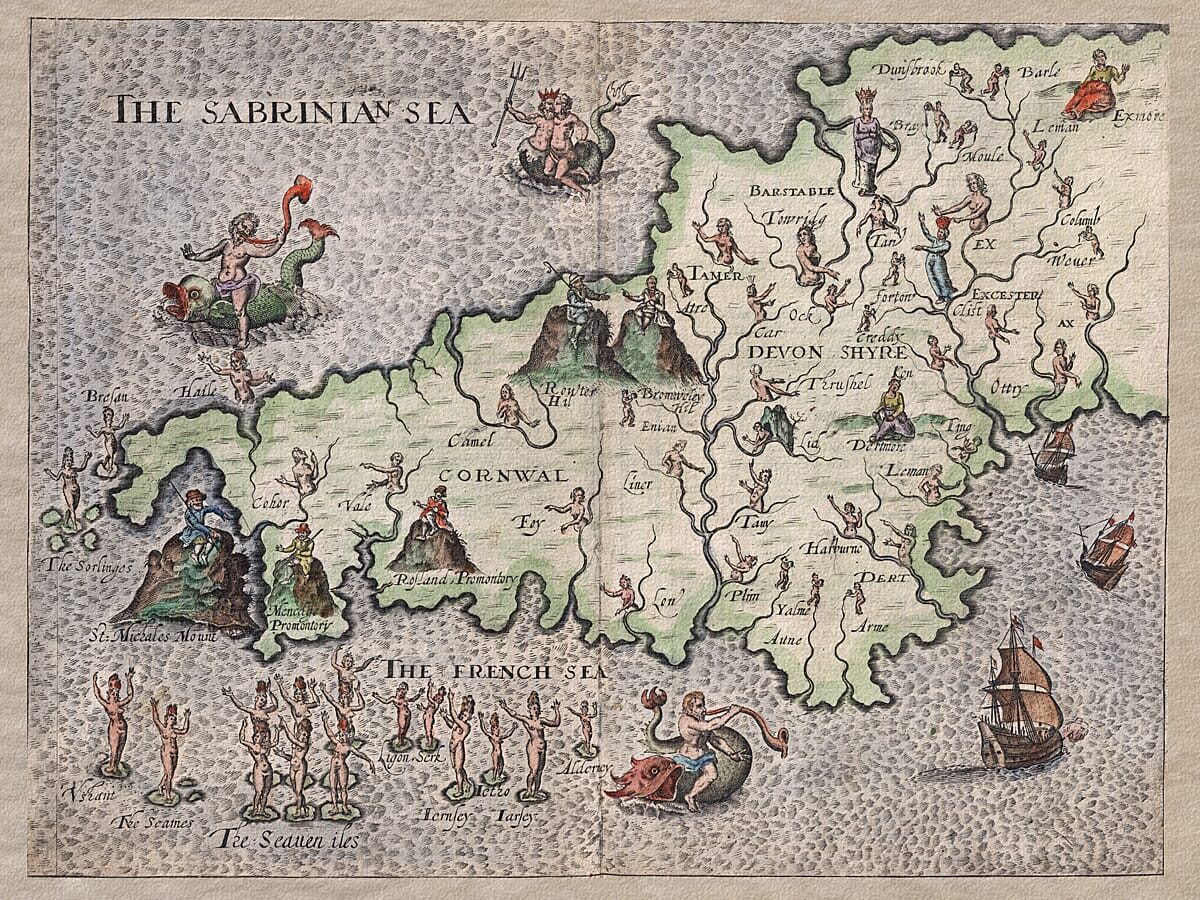 Old Maps Of Cornwall Cornwall: A Very Early Map – The Old Map Company