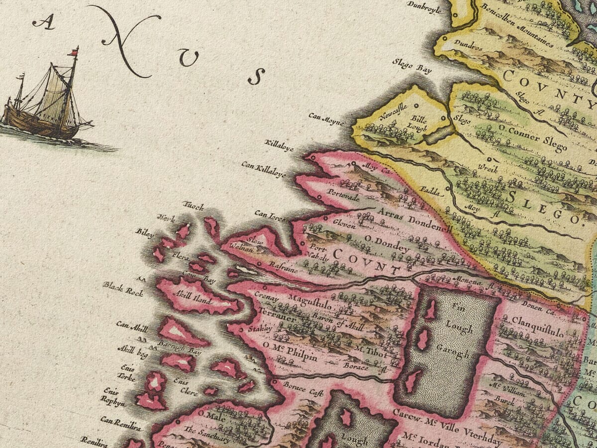 Irish Counties Map detail