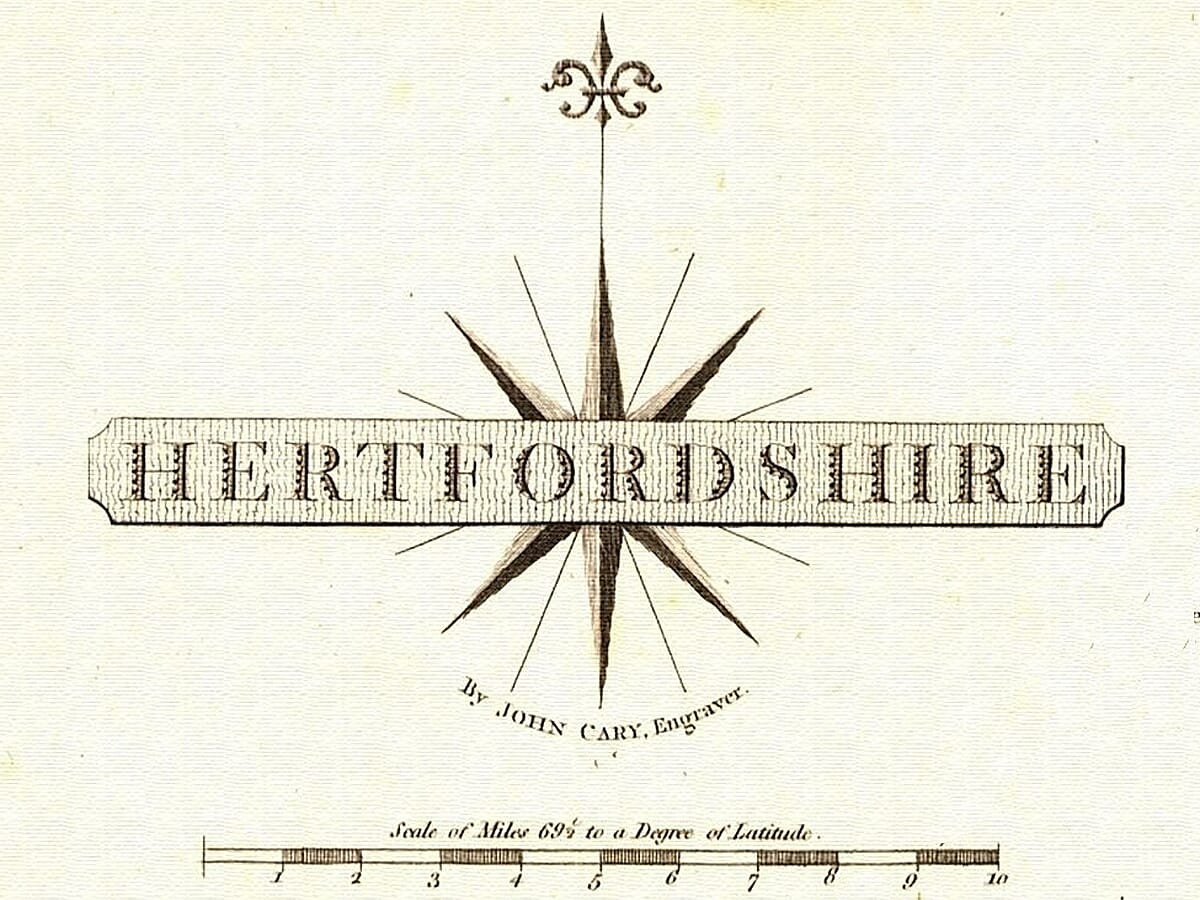 Cary Hertfordshire Map Titlepiece