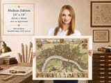 London medium sized print displayed by model