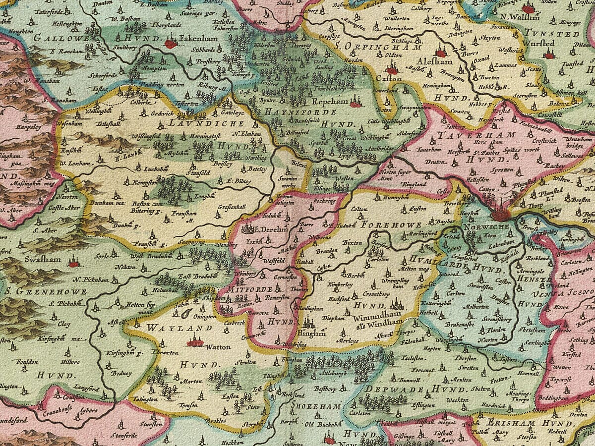 Old Map Norfolk Detail 2