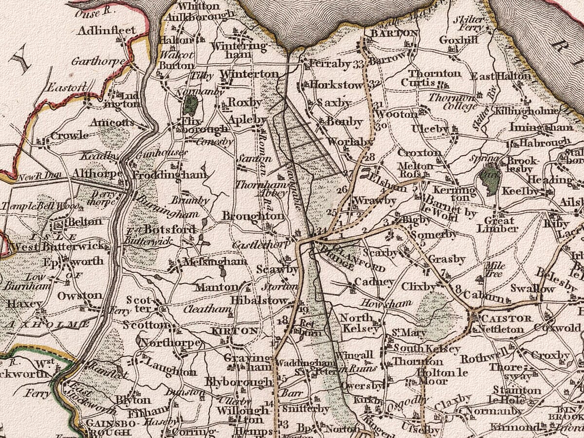 Lincoln an Old Road Map by John Cary - The Old Map Company Lincoln an Old Road Map by John Cary - The Old Map Company
