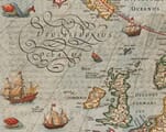 Old Map of Europe Ships and Sea Monsters