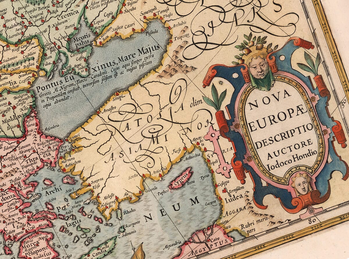 Old Map of Europe detail 2
