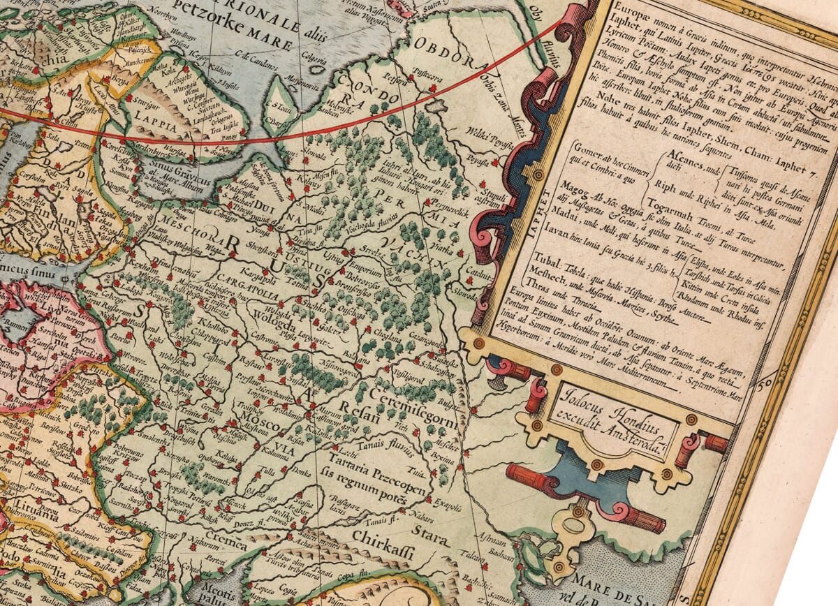 Old Map of Europe detail
