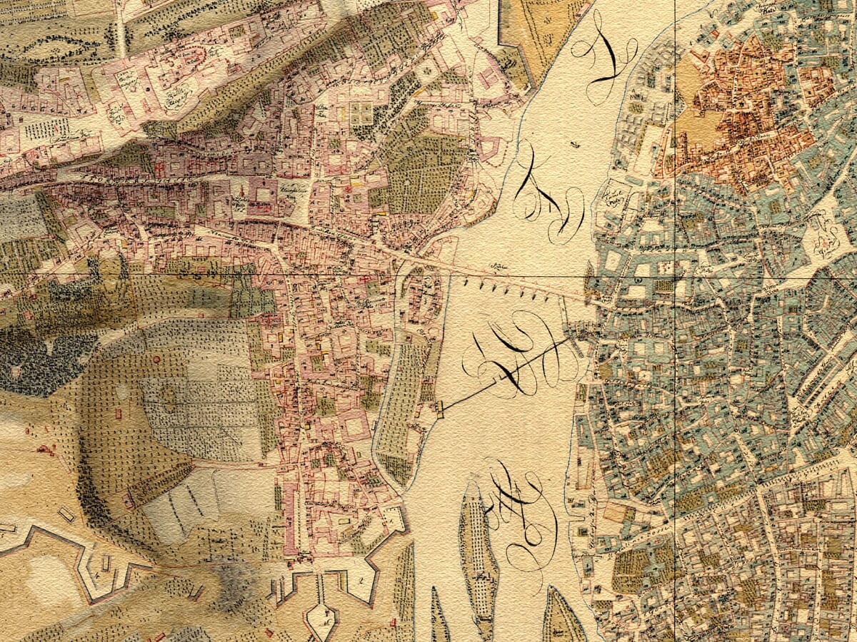 Detail from early map of prauge