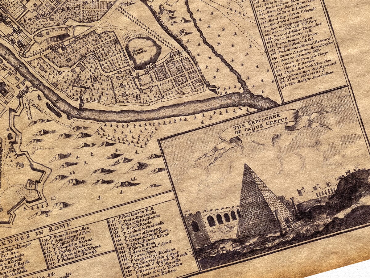 Old Map of Rome Detail