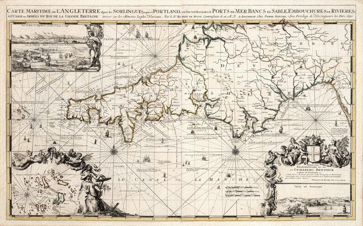 large old sea chart