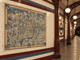 Wonderground Map displayed on a vintage London Underground station wall