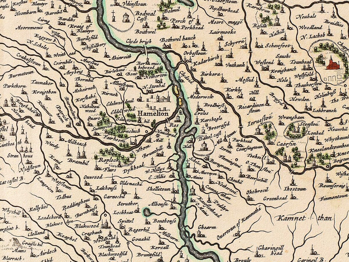 Old Map Scotland Clydesdale Detail