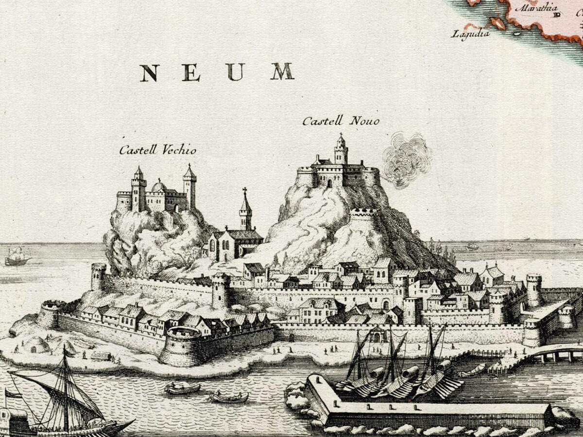 Detail from an old map of Corfu