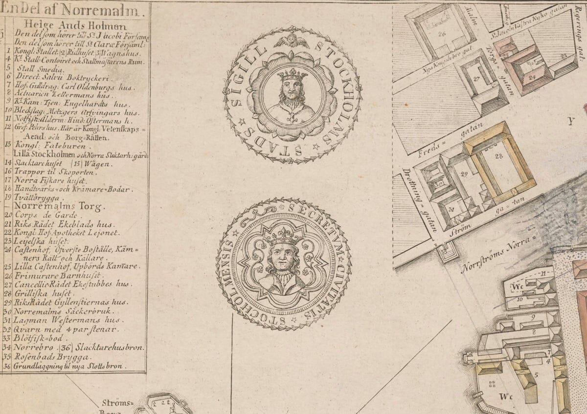 Detail from Old Map of Stockholm,1771