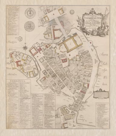 Old map of Stockholm by Jonas Brolin, 1771