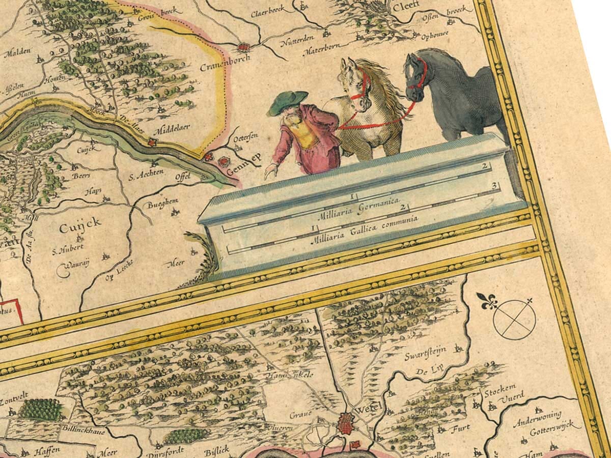 Old Map River Rhine Detail