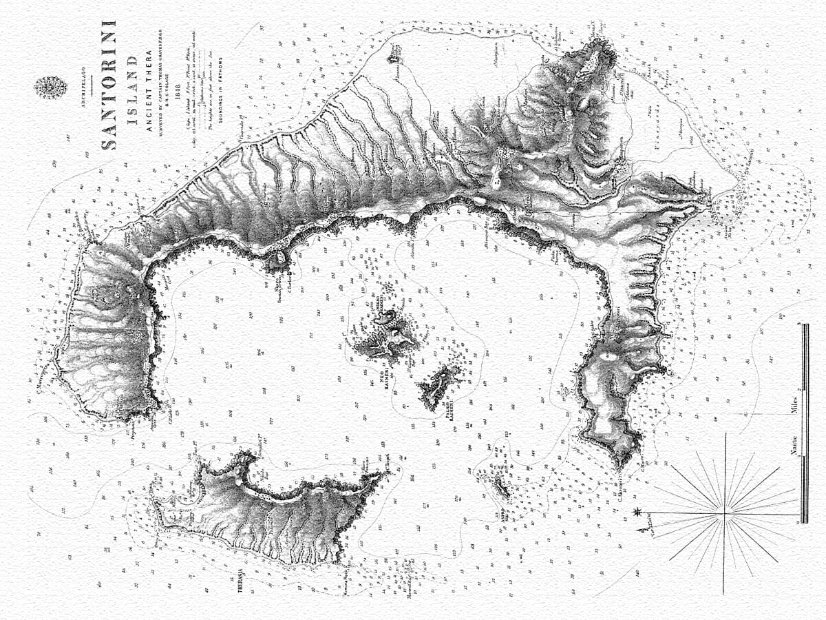 Old Map of Santorini
