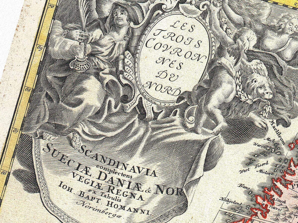 Old Scandinavia Baltics Map Detail