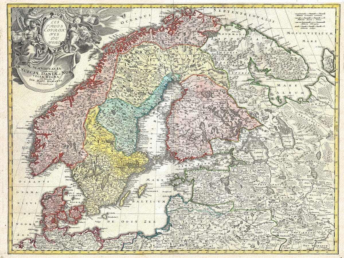 Old Scandinavia Baltics Map