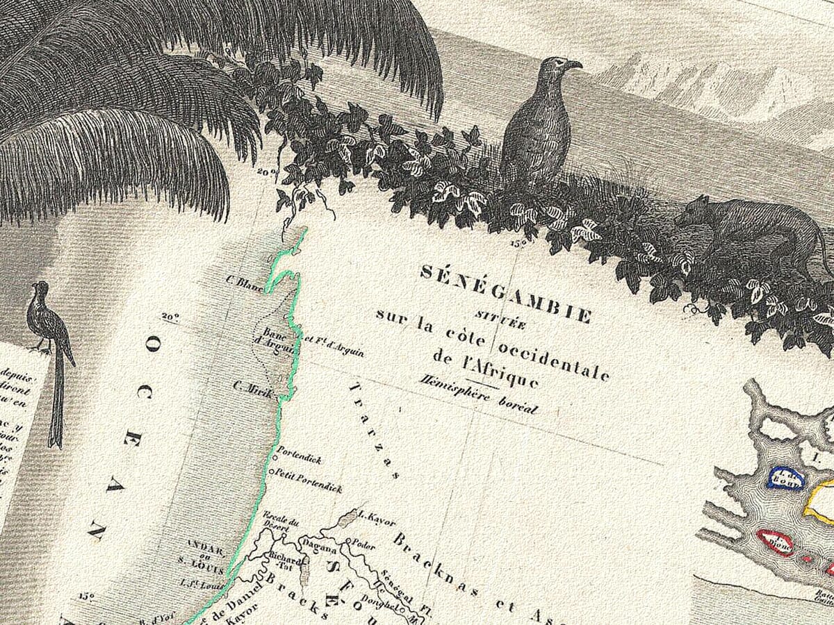 Old Senegal Map Detail